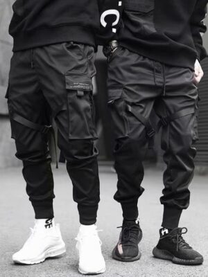 Ribbons Harem Joggers Men Cargo Pants