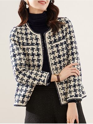 Houndstooth Fragrance Jacket Women Clothing