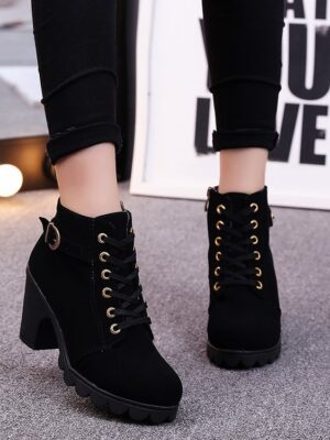 Cross strappy booties with Martin boots